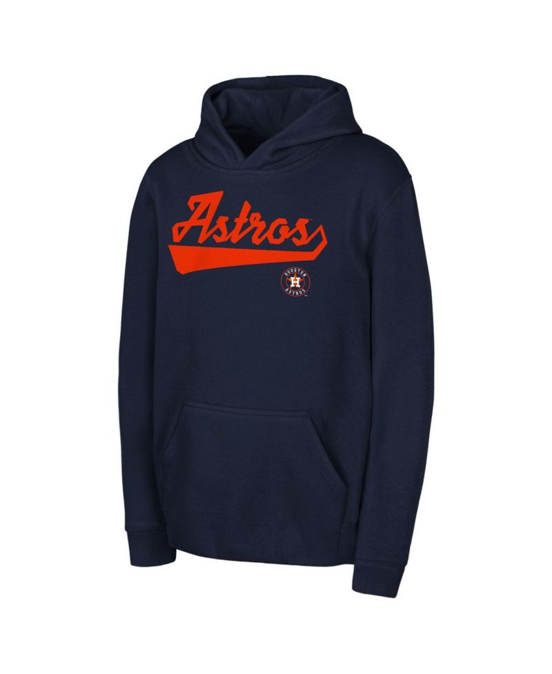Big Boys and Girls Navy Houston Astros Tailor Made Fleece Pullover Hoodie