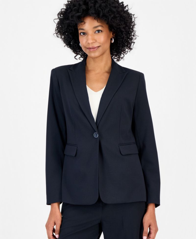 Women's Peak Lapel Single Button Stretch Blazer