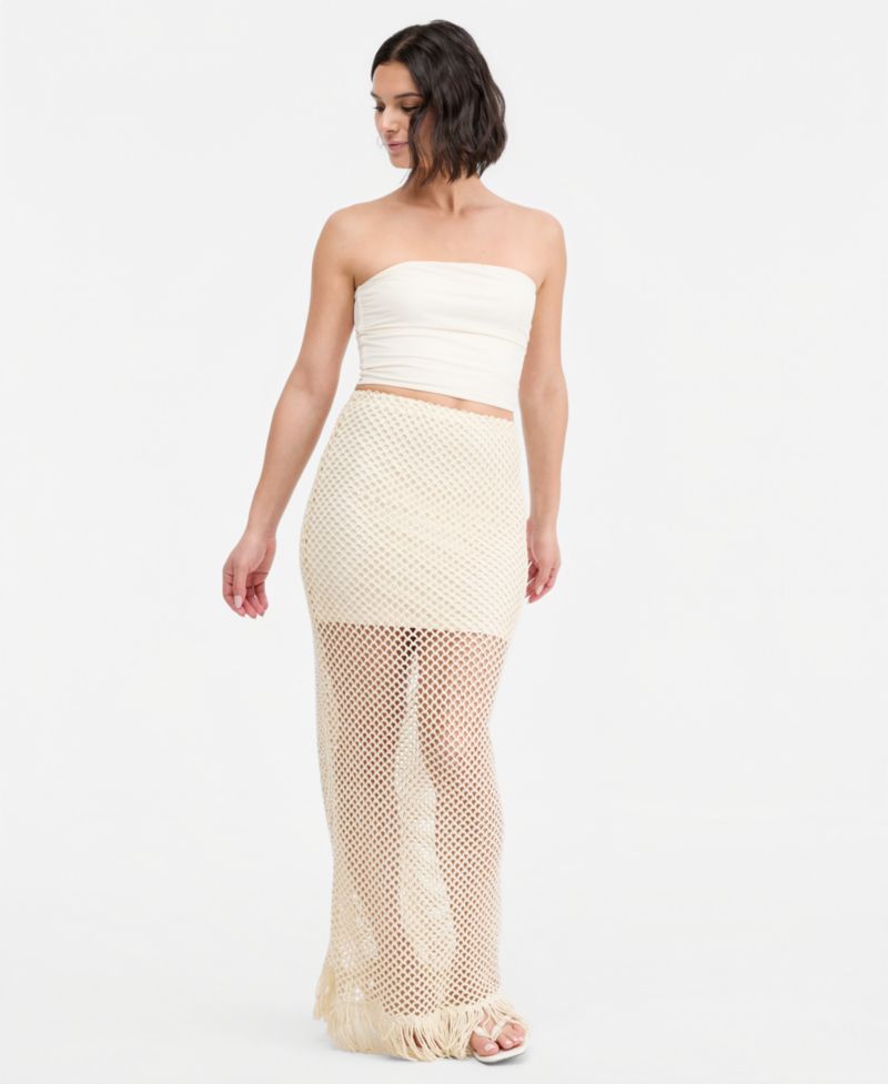 Women's Net Fringe-Hem Skirt