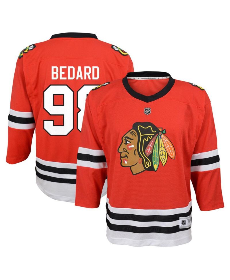 Preschool Boys and Girls Connor Bedard Red Chicago Blackhawks Home Replica Player Jersey