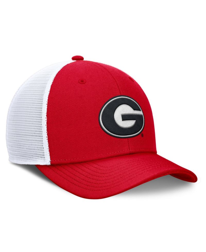 Men's Red/White Georgia Bulldogs Rise Trucker Adjustable Hat