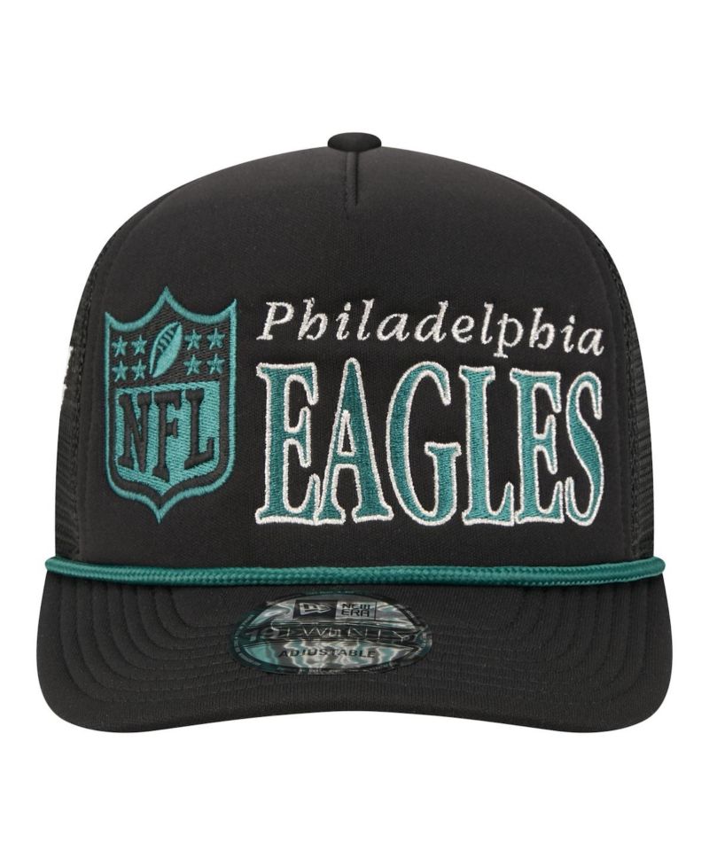 Men's Black Philadelphia Eagles Throwback Foam 19TWENTY Adjustable Hat