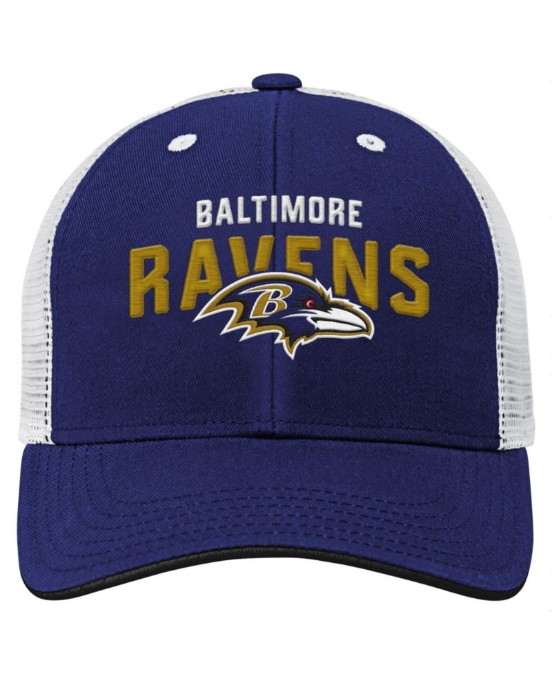 Big Boys and Girls Baltimore Ravens Core Lockup Trucker Mesh Hat