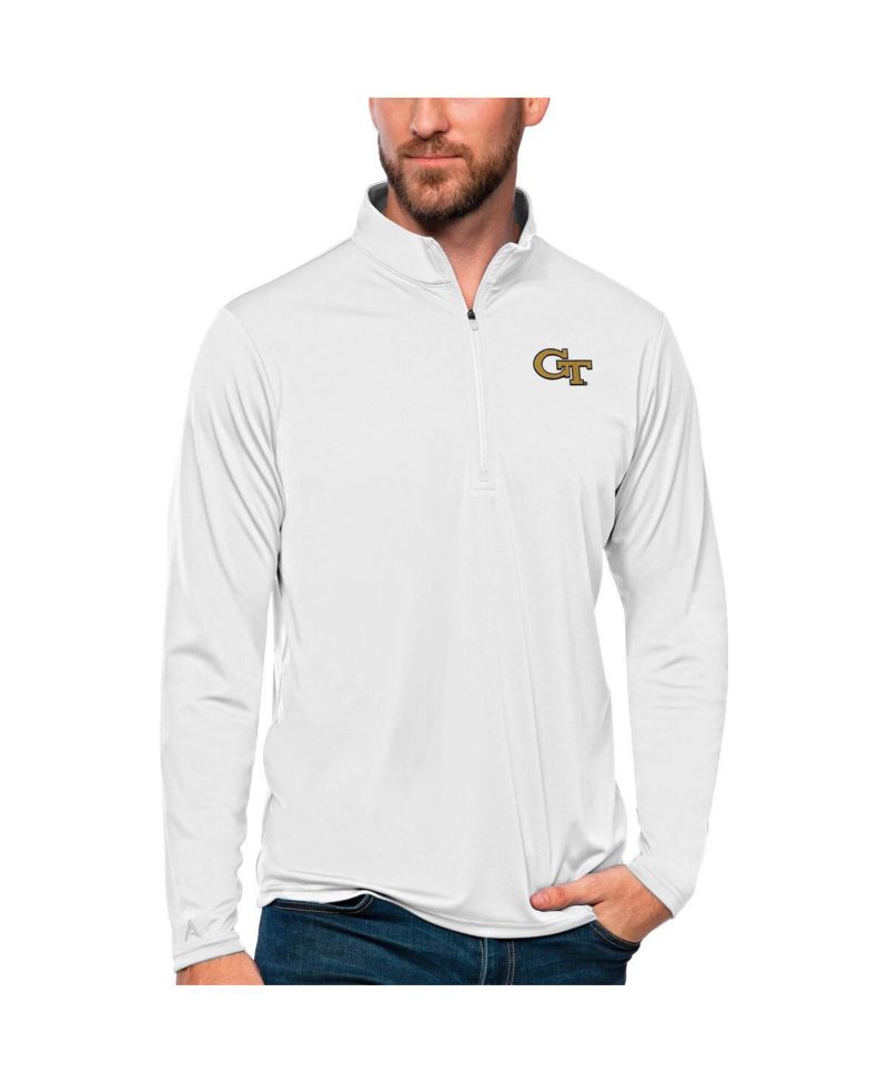 Men's White Georgia Tech Yellow Jackets Tribute Quarter-Zip Top