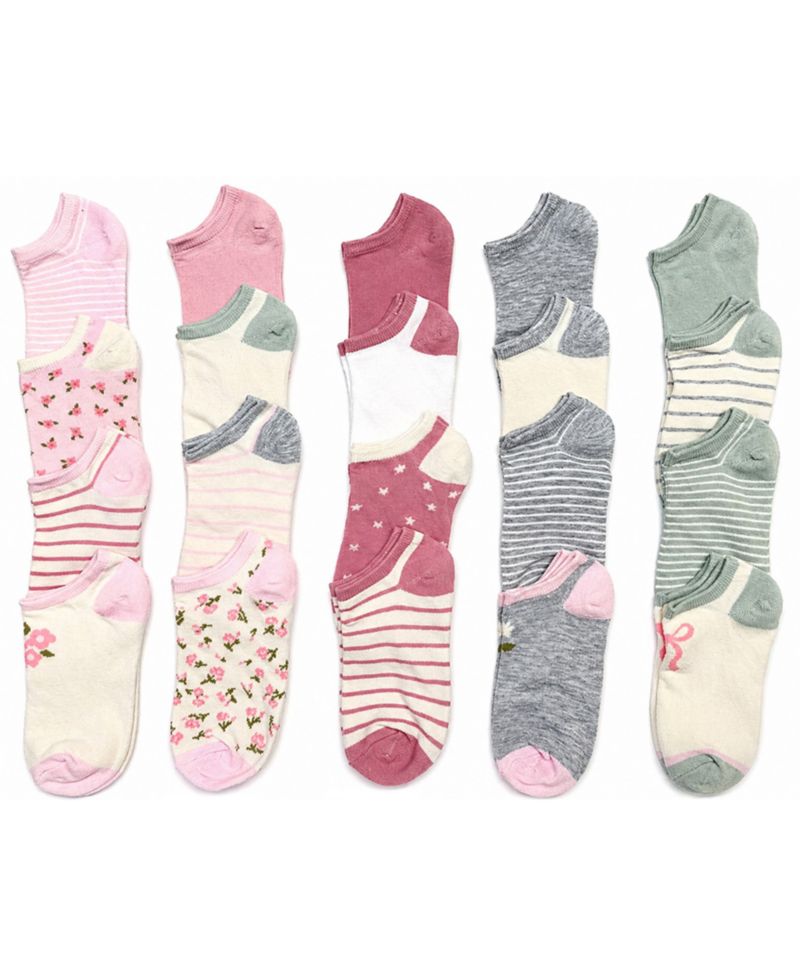 Girls' 4-8.5 Low Cut Socks, 20-Pack