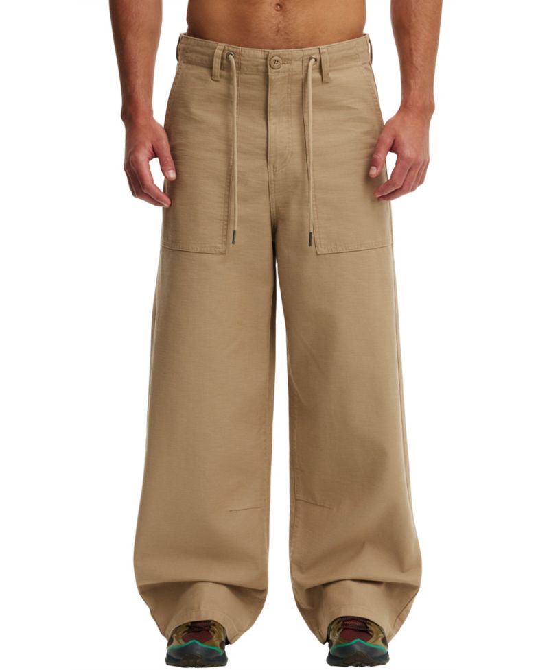 Men's Super Baggy Utility Wide-Leg Elastic-Waist Casual Pants