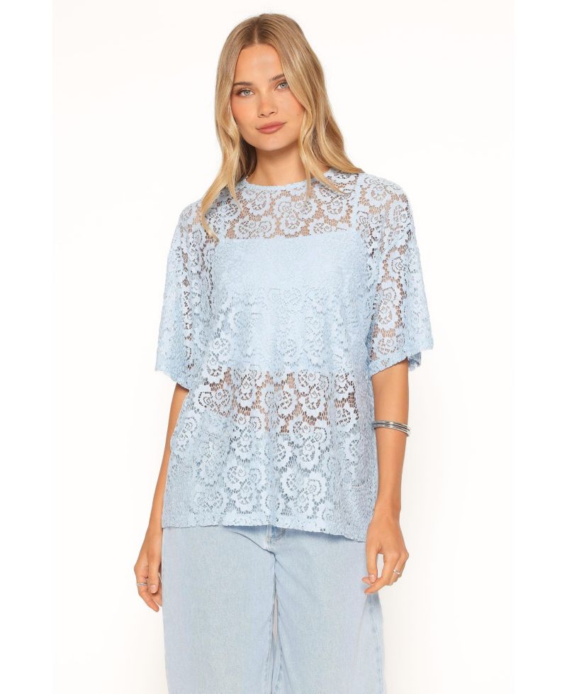Women's Tia Sheer Lace Short-Sleeve T-Shirt