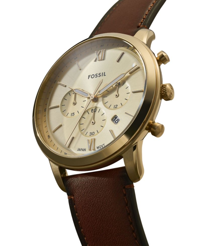 Men's Neutra Chronograph Brown Leather Watch, 44mm