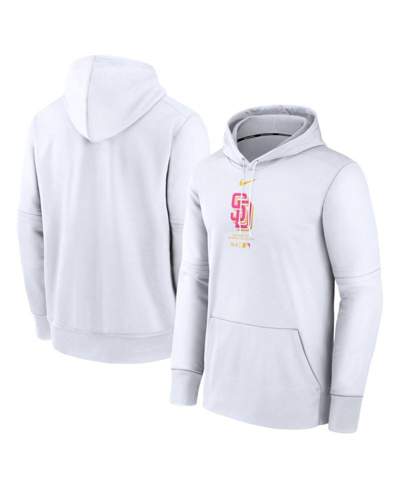 Men's White San Diego Padres City Connect Practice Performance Pullover Hoodie