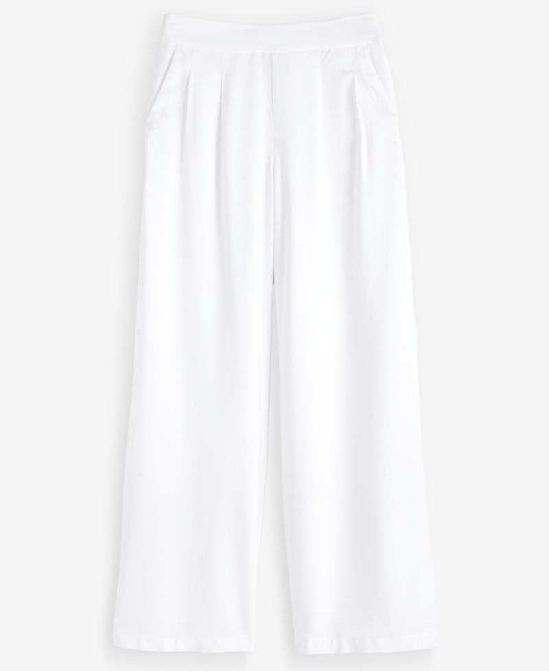 Petite Pleated Pull-On Wide-Leg Pants