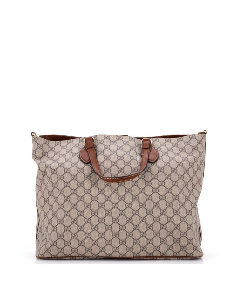Medium Convertible Soft Tote GG Coated Canvas with Leather