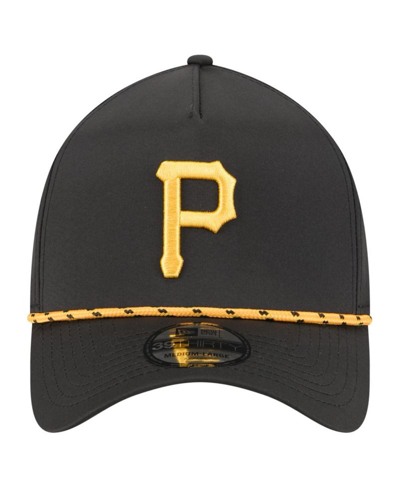 Men's Black Pittsburgh Pirates 39THIRTY A-Frame Perforated Flex Hat