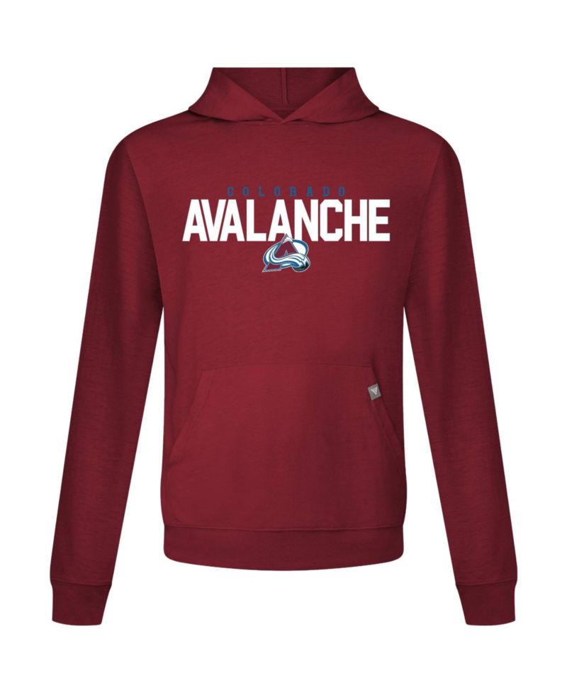 Men's Nathan MacKinnon Burgundy Colorado Avalanche Relay Name & Number Long Sleeve Hooded T-Shirt