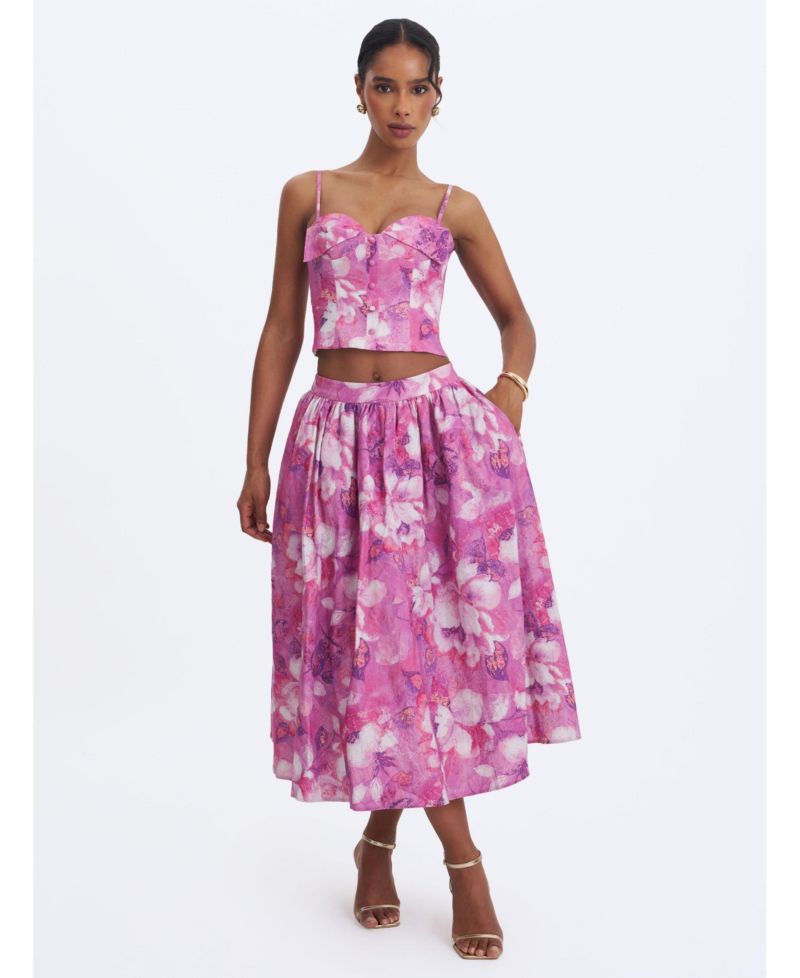 Women's Xamira Floral-Print Cropped Sleeveless Top