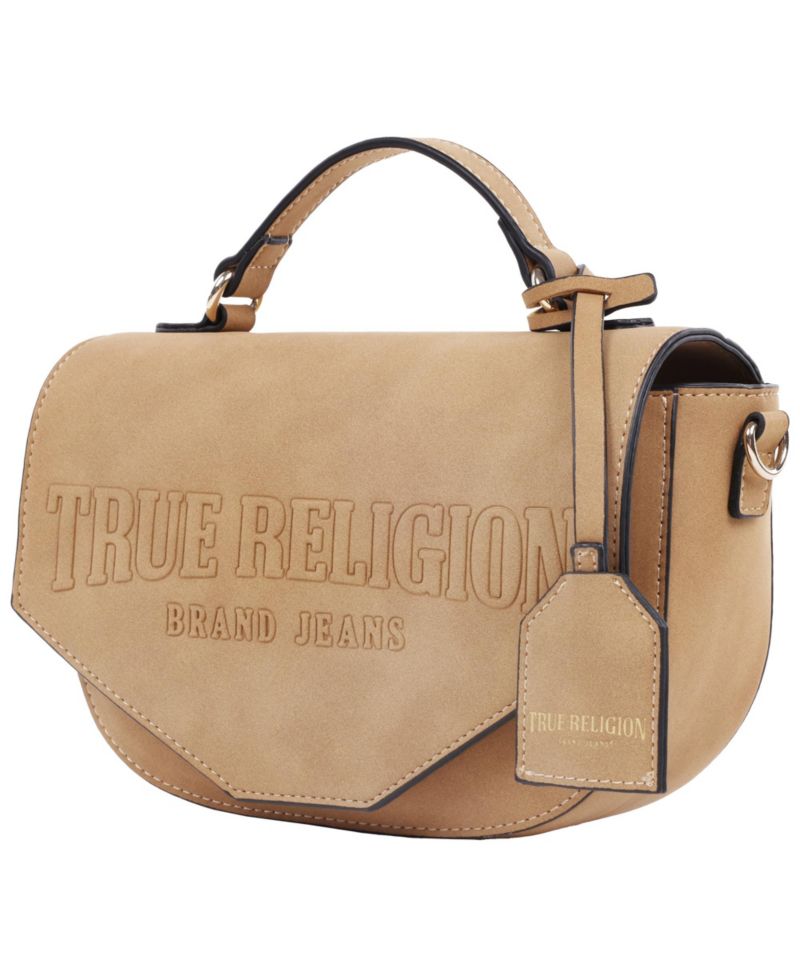 Trapunto Logo Suede Flap Crossbody