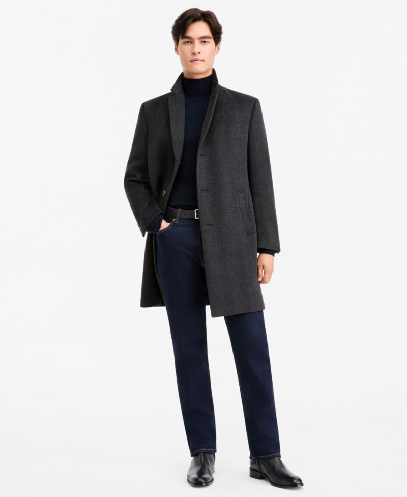 Men's Modern-Fit Wool-Blend Overcoat
