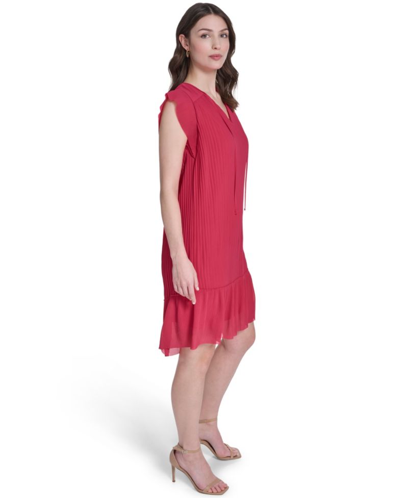Women's Flutter Sleeve V-Neck Mini Dress