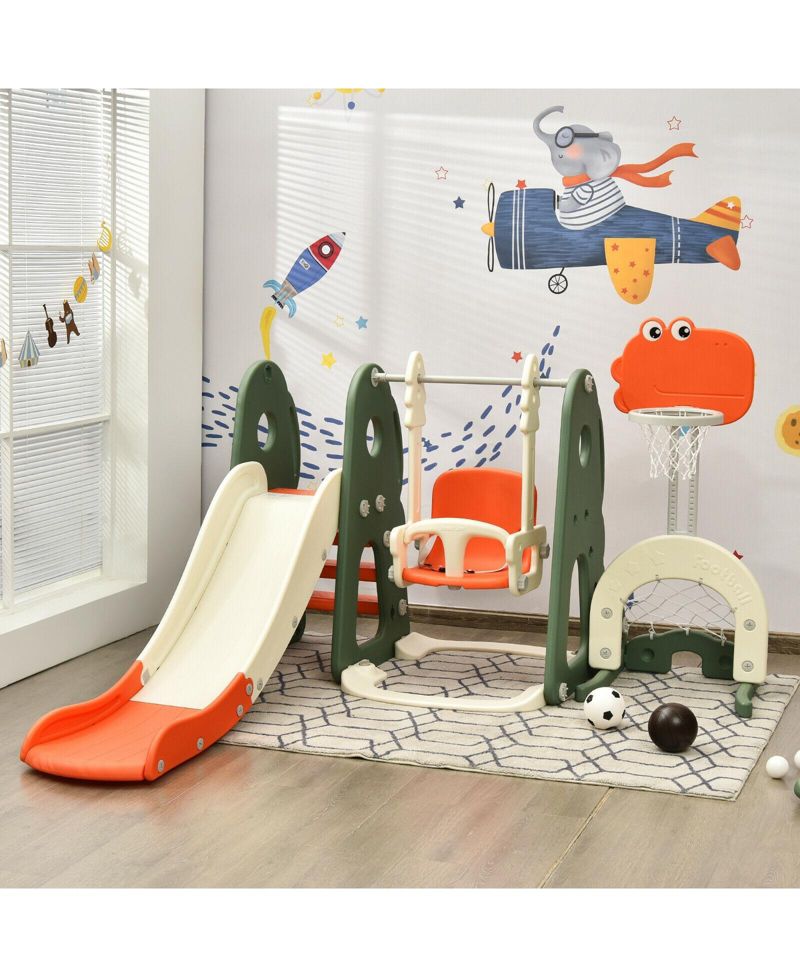Toddler 6-in-1 Slide and Swing Set