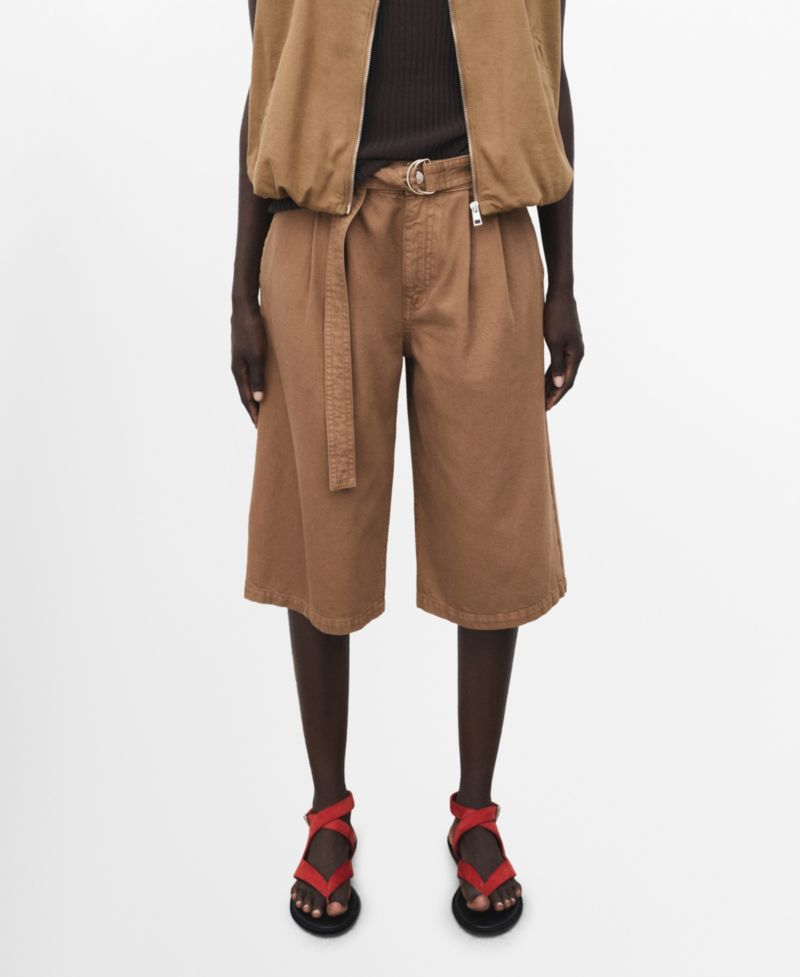 Women's Belted Denim Jorts