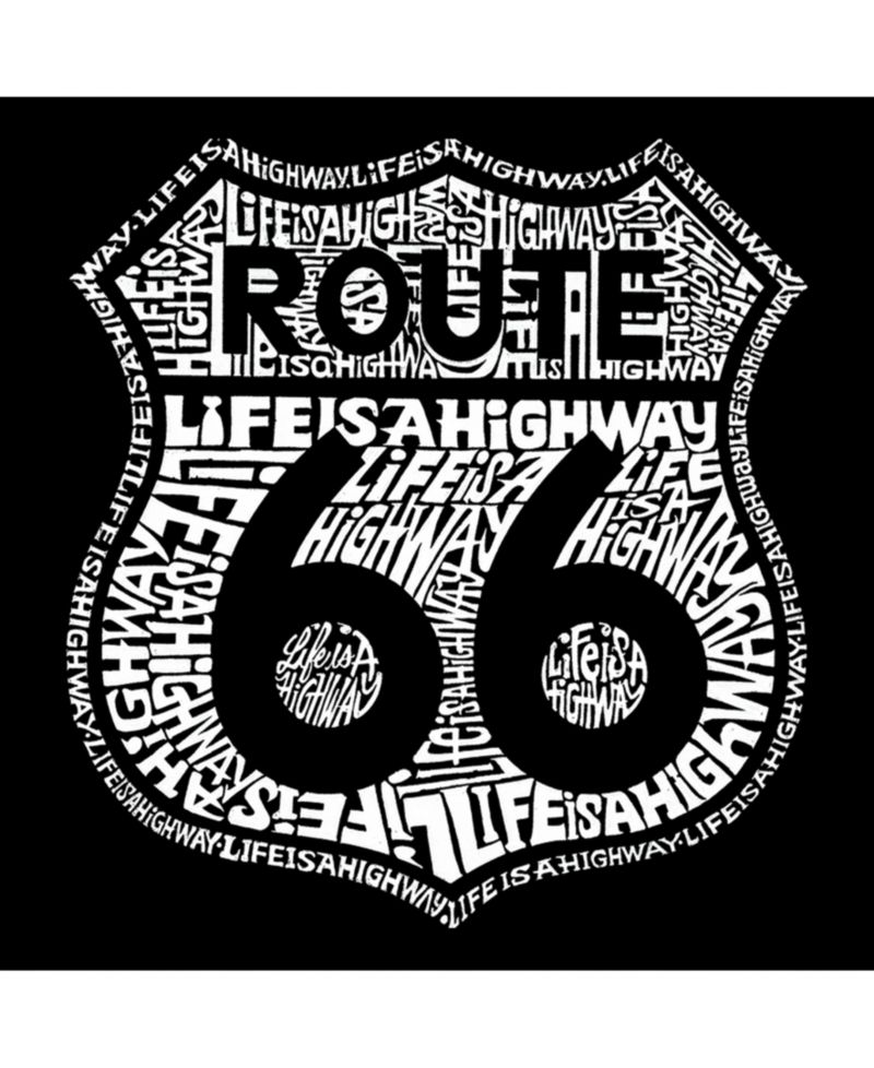 Men's Word Art Hooded Sweatshirt - Route 66 - Life is a Highway