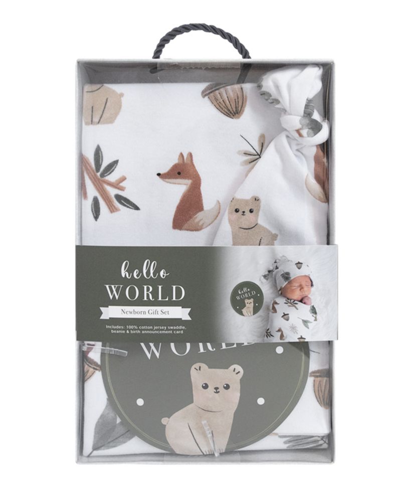 Baby Boys or Baby Girls Hello World Gift Set, 3 Piece