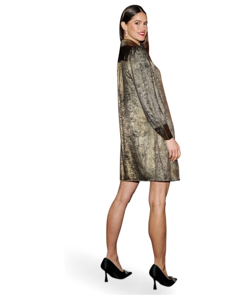 Women's Luminous Bow-Tie Shirt Dress