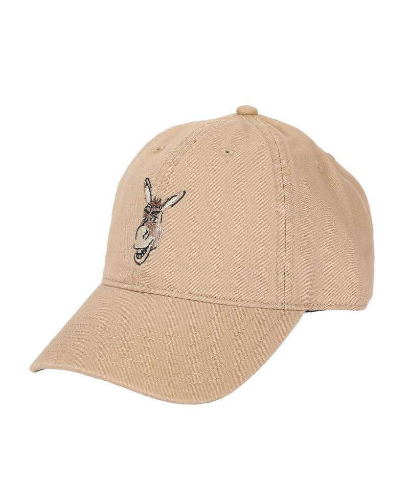 Men's Embroidered Donkey Face Tan Unstructured Baseball Cap