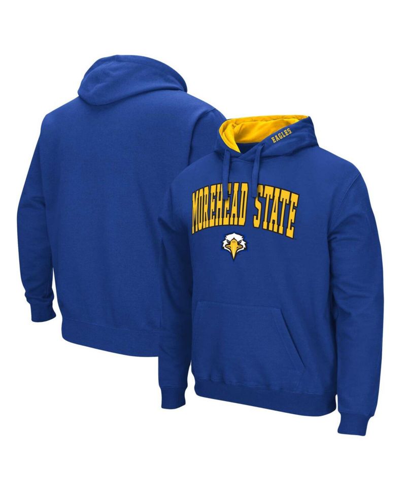 Men's Blue Morehead State Eagles Arch & Team Logo 3.0 Pullover Hoodie