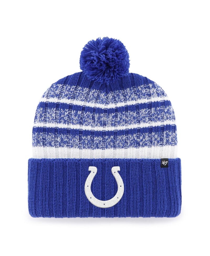 Men's '47 Royal/White Indianapolis Colts Tavern Cuffed Knit Hat with Pom