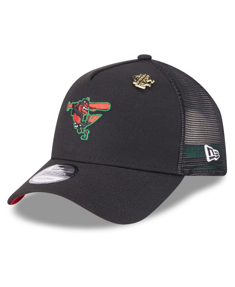 Men's Black Baltimore Orioles 2025 Big League Chew A-Frame 9FORTY Adjustable Trucker Hat