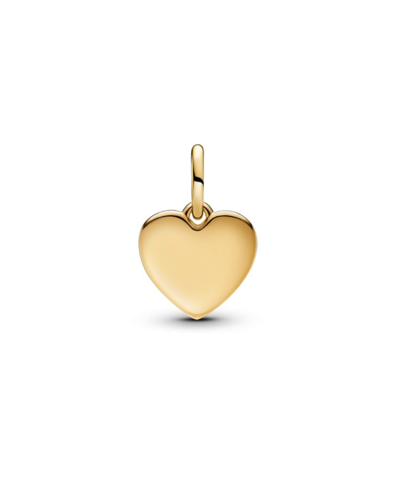 Gold-Plated Engravable Love Heart Dangle Charms