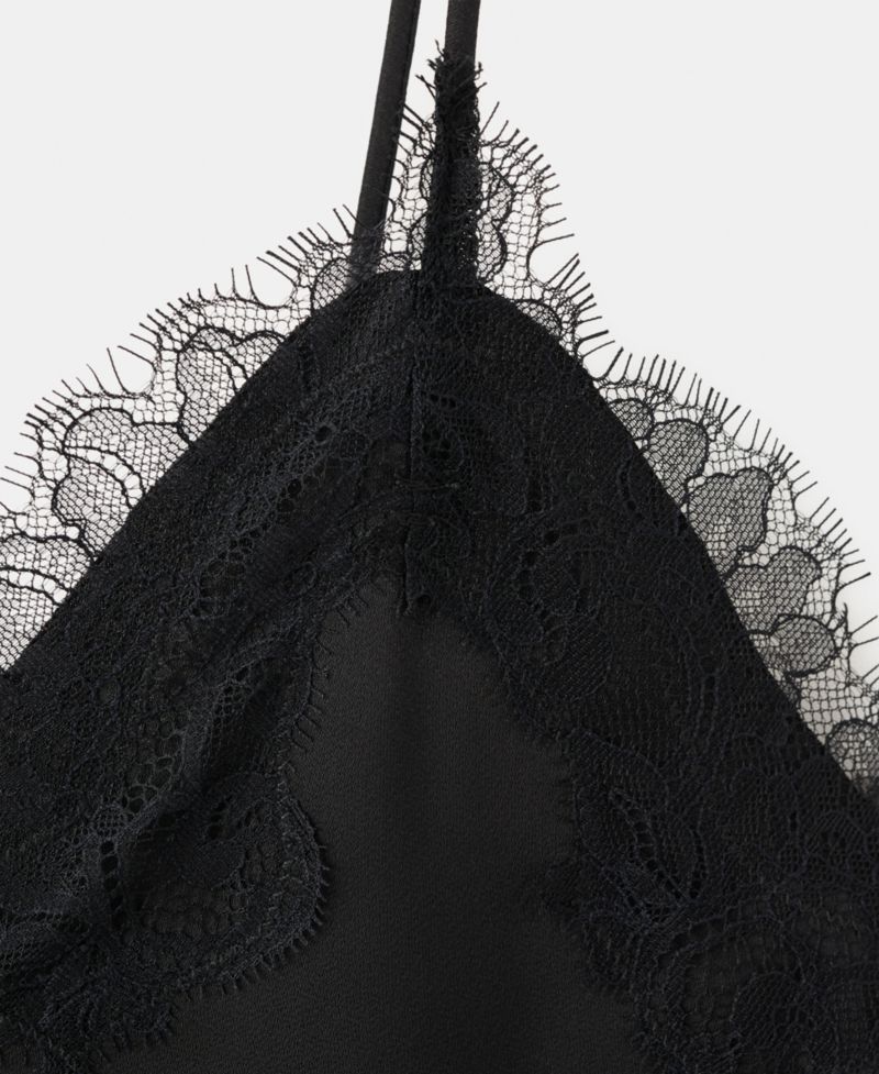 Women's Asymmetrical Lace Lingerie Top