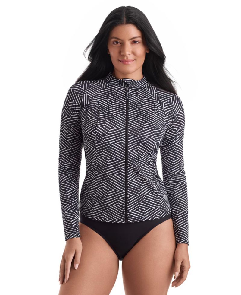 Women's Sport Long-Sleeve Swim Cover-Up Shirt