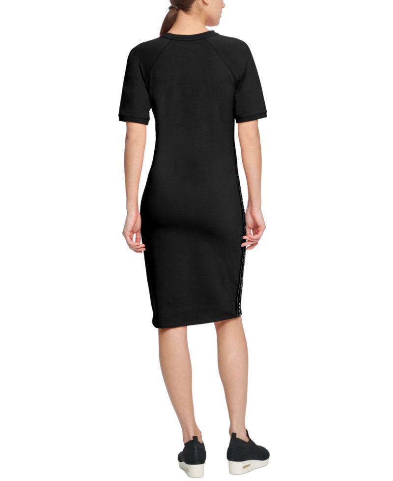 Logo-Stripe Midi Dress