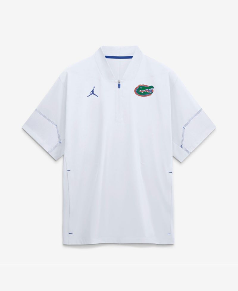 Men's White Florida Gators 2026 Sideline Short Sleeve Quarter-Zip Coaches Jacket