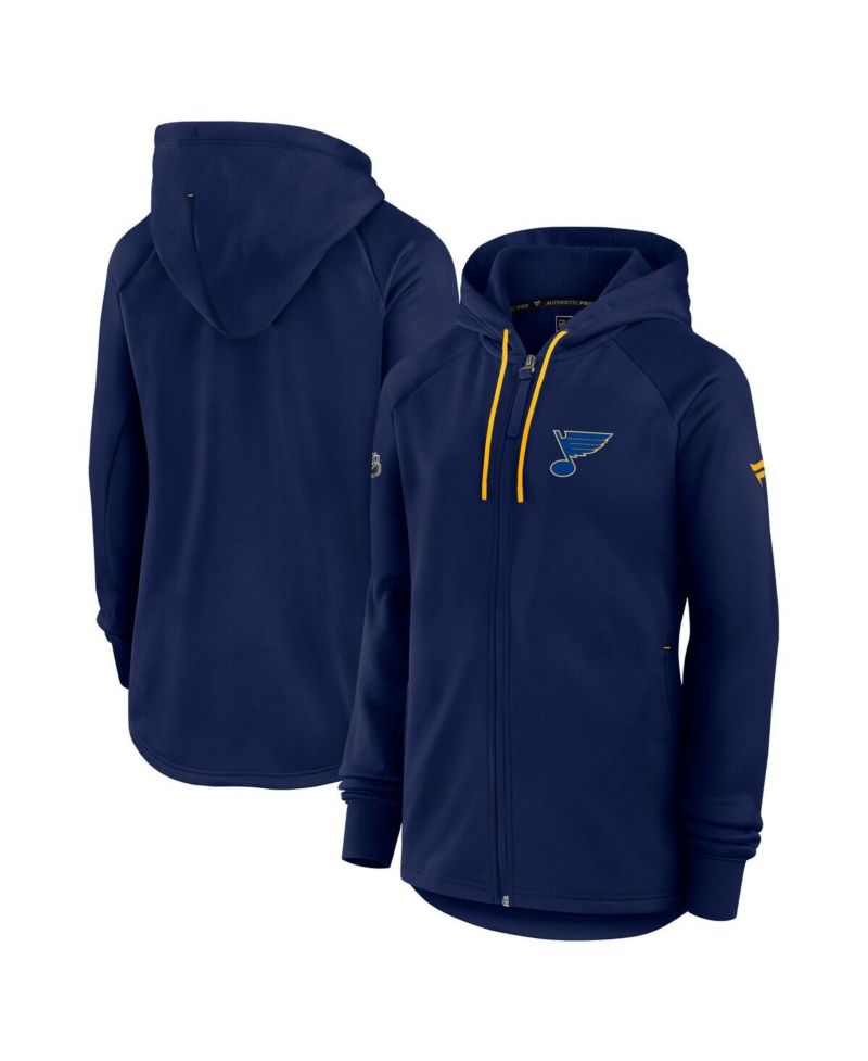 Women's Navy St. Louis Blues Authentic Pro Rink Fleece Full-Zip Jacket