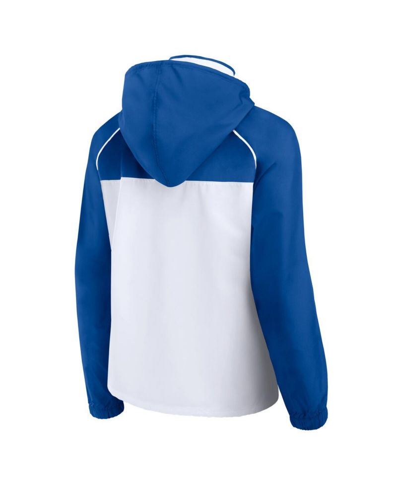 Women's White/Royal Philadelphia 76ers Anorak Raglan Full-Zip Hoodie Jacket