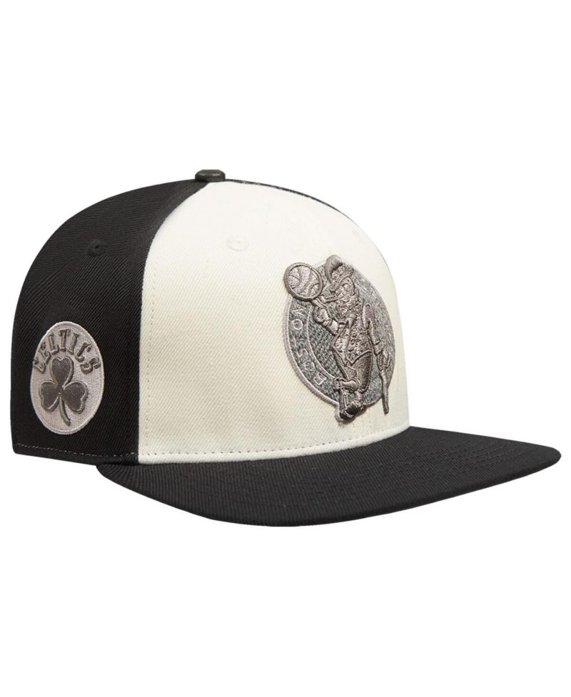 Men's Cream Boston Celtics French Terry Snapback Hat