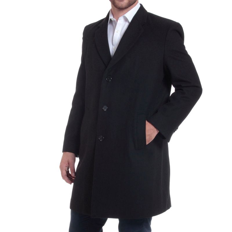 Men's Luke Wool Tailored 37" Walker Jacket Top Coat Car Coat Overcoat