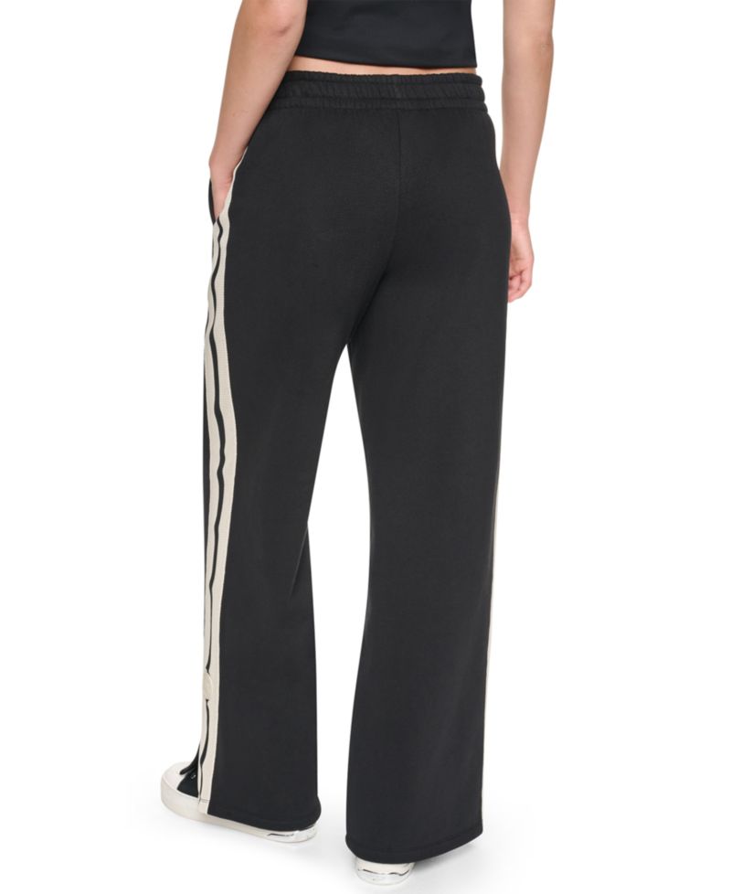 Women's High-Rise Textured Tape Straight-Leg Track Pants