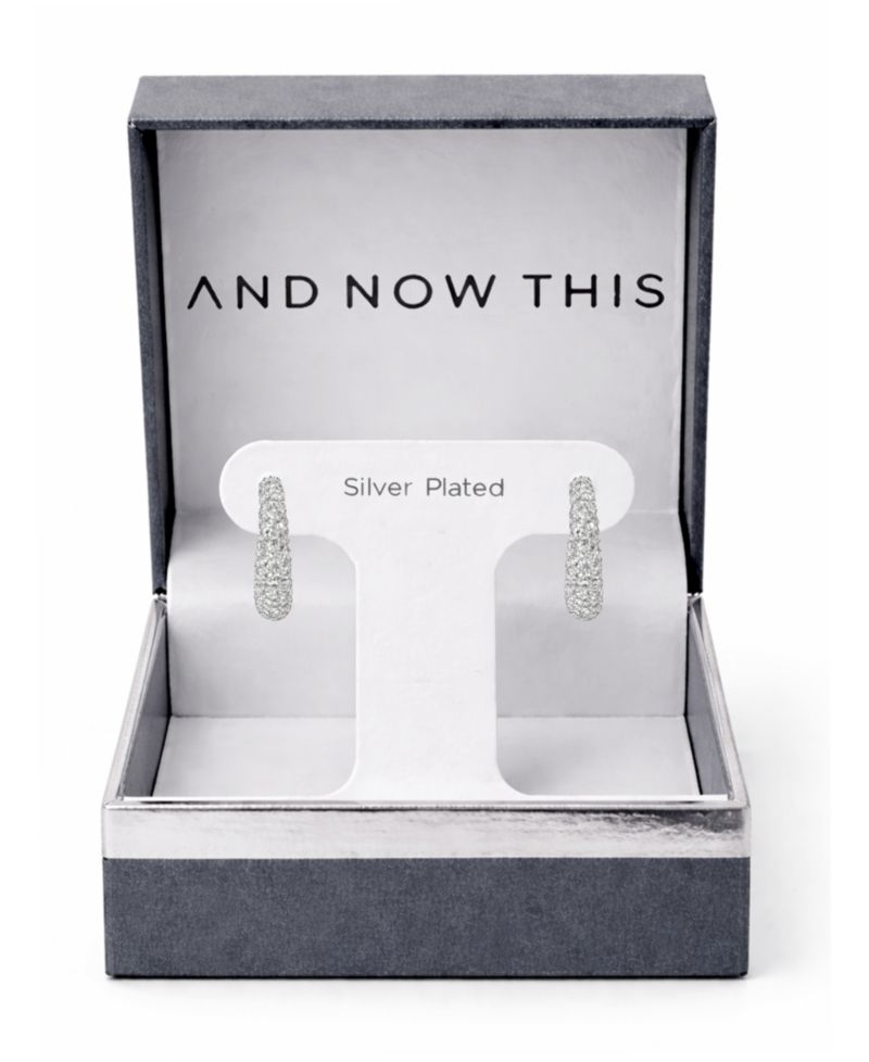 Pave Crystal C-Hoop Post Earrings