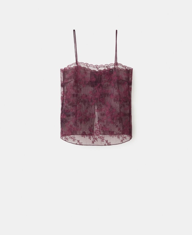 Women's Embroidered Sheer Top