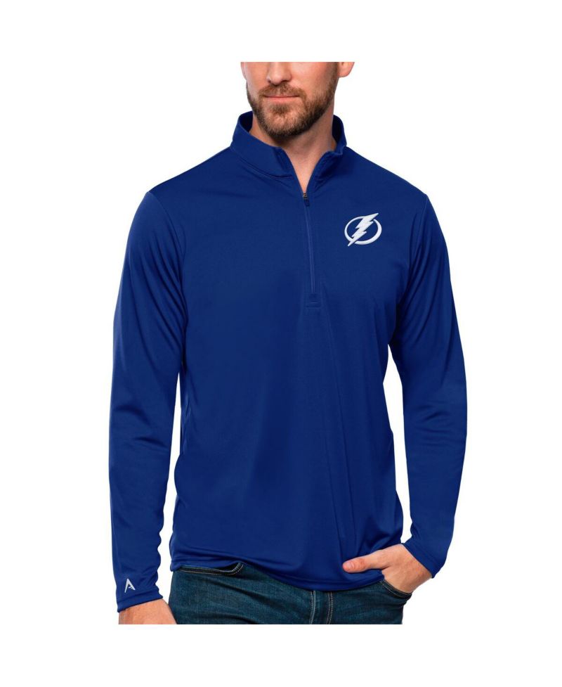 Men's Blue Tampa Bay Lightning Tribute Quarter-Zip Pullover Sweatshirt