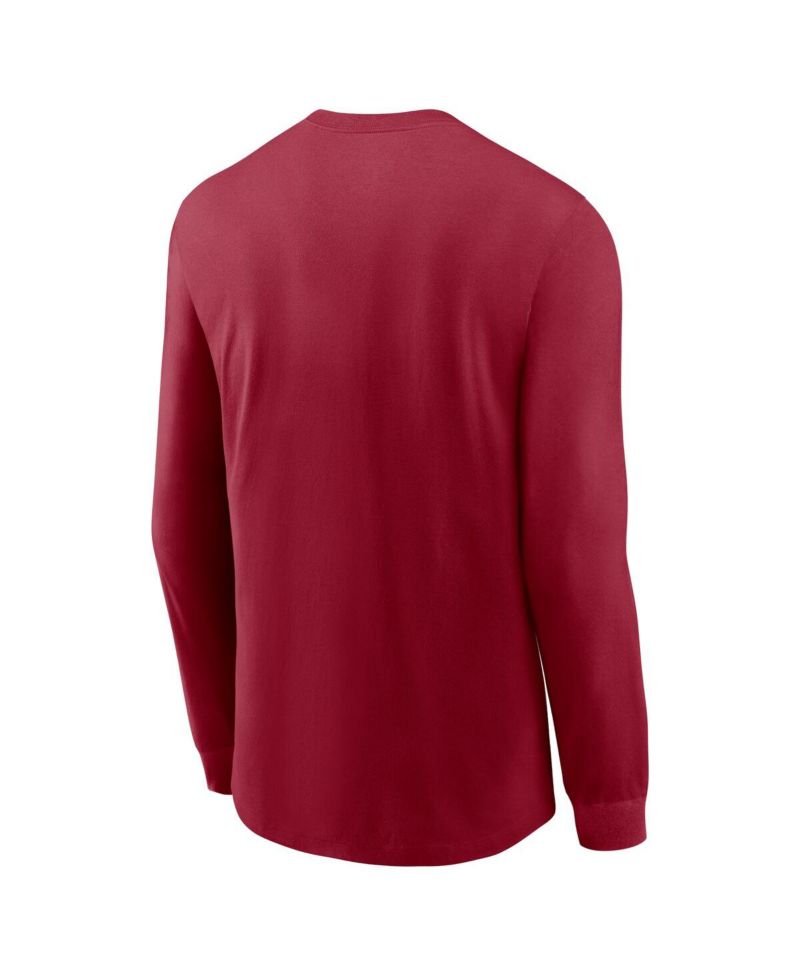 Men's Crimson Oklahoma Sooners Legacy Primary Logo Long Sleeve T-Shirt