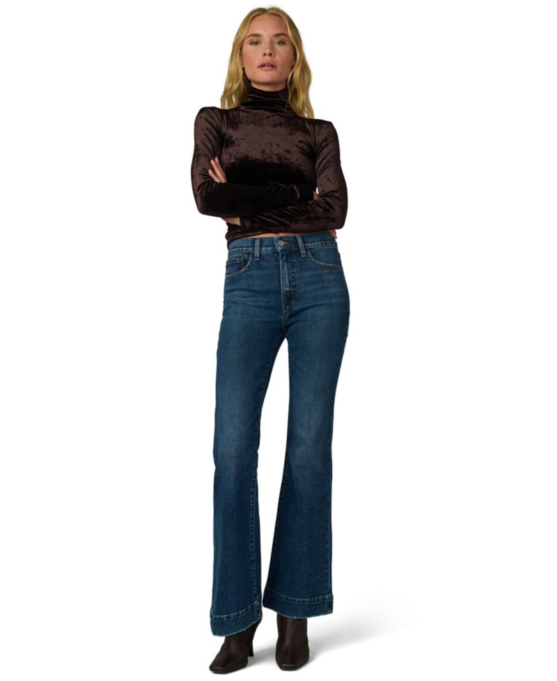 Women's Tony Long Crush Velvet Turtleneck Long-Sleeve T-Shirt