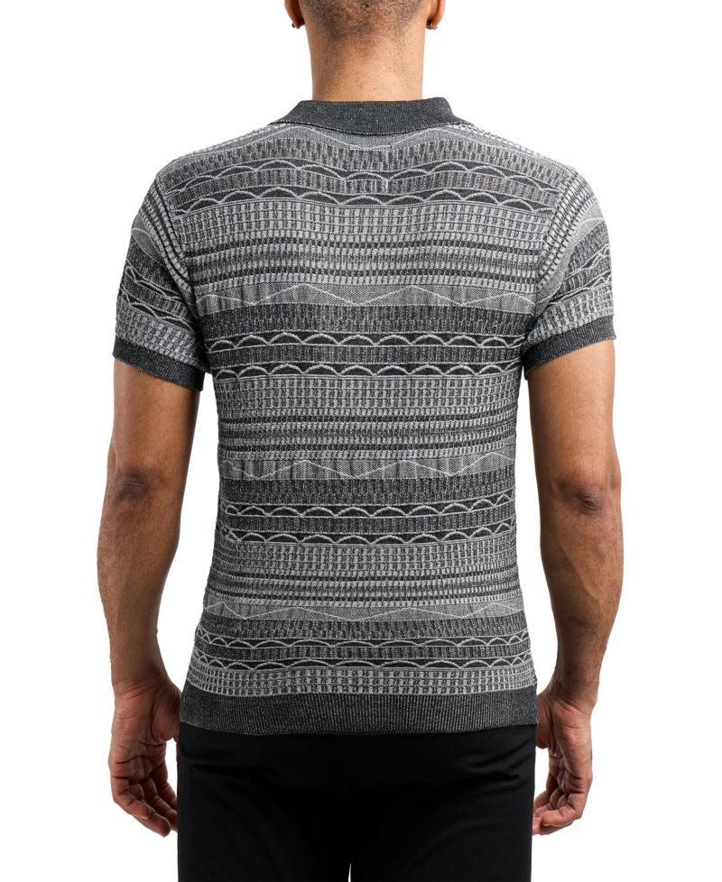 Men's Allover Jacquard Sweater Polo