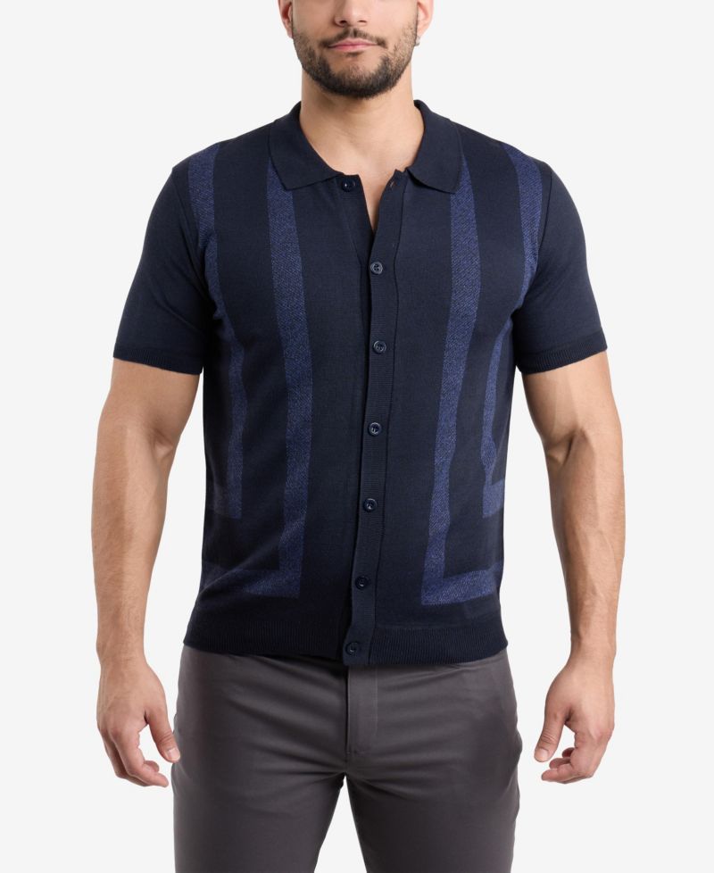 Men's Button Down Short Sleeve Sweater