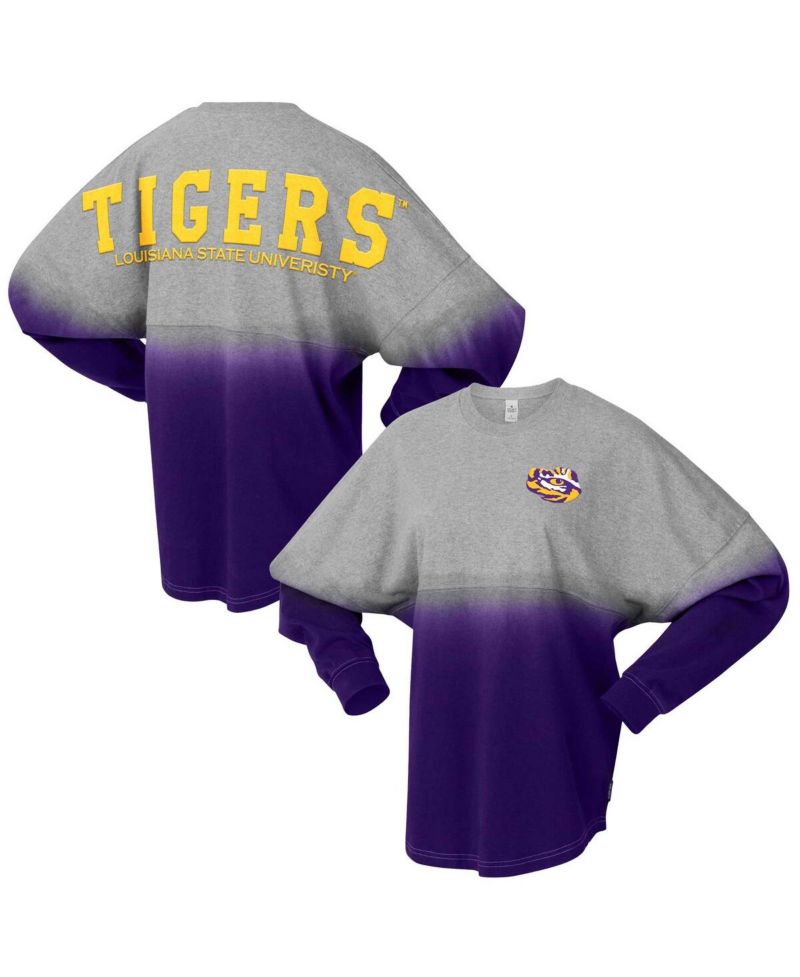 Men's and Women's Purple/Gray LSU Tigers Ombre Long Sleeve T-Shirt