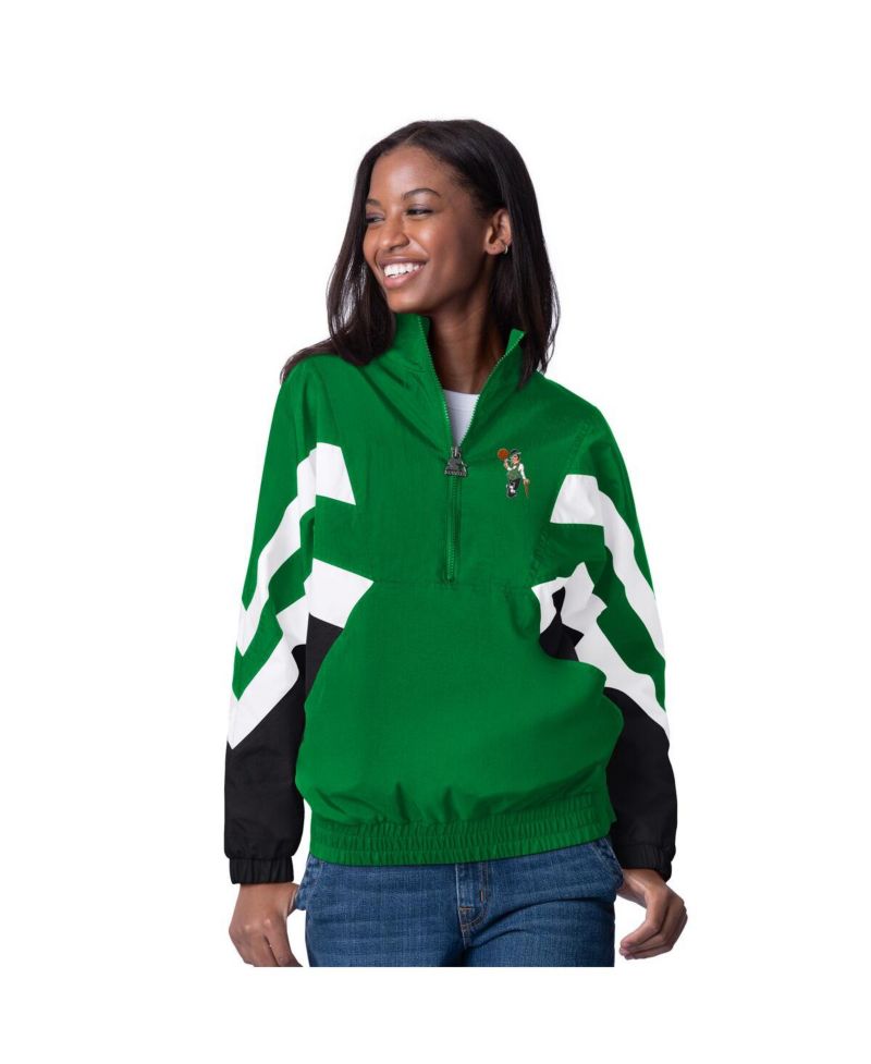 Women's Kelly Green Boston Celtics Renegade Oxford Half-Zip Jacket