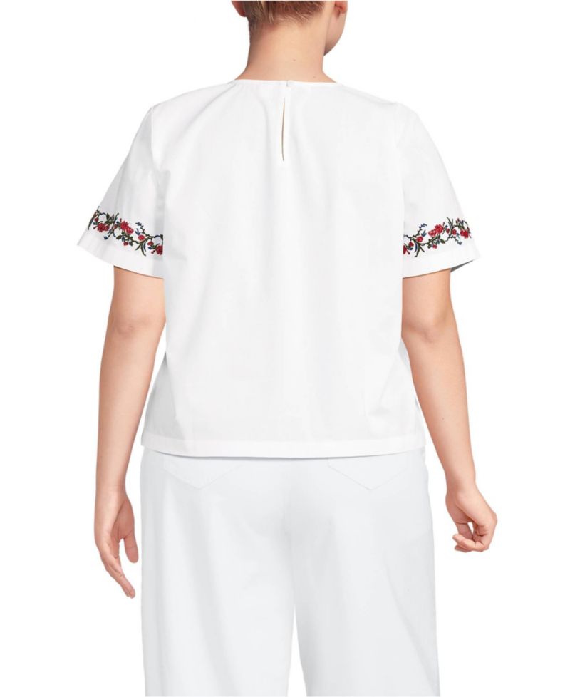 Plus Size Poplin Eyelet Shirt